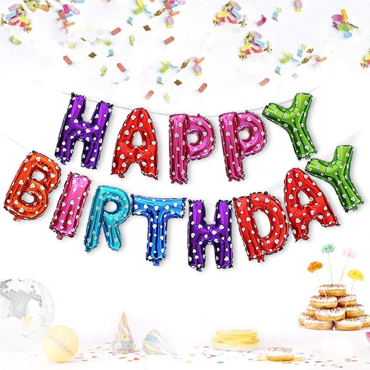 Multicolor Dotted Birthday Foil Balloon, Happy Birthday Multicolor Dotted Foil Balloons, Birthday Polka Dotted Balloons Multicolor Dotted Birthday Foil Balloon, Happy Birthday Multicolor Dotted Foil Balloons, Birthday Polka Dotted Balloons